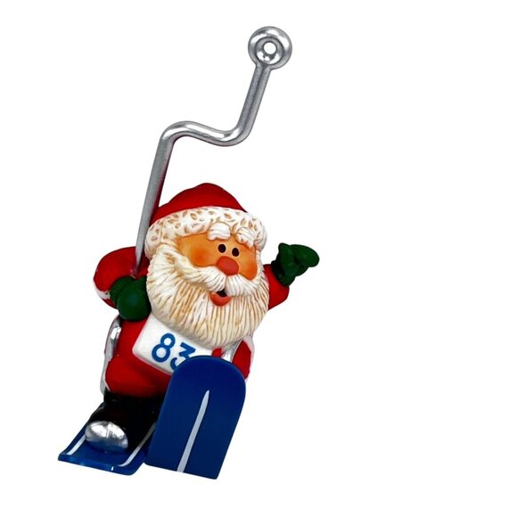 Vtg Hallmark Keepsake Ornaments Lot of 3 Santa Ski Lift Reindeer Sled Snowmobile - Picture 11 of 16